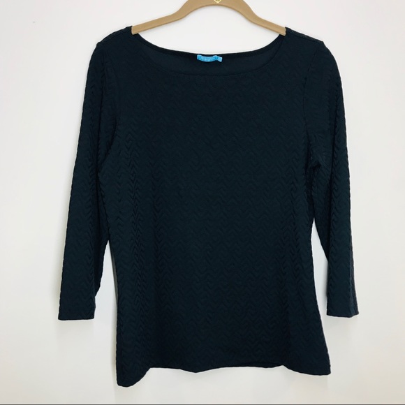 J. McLaughlin Tops - J. McLaughlin boatneck jacquard 3/4 sleeve top